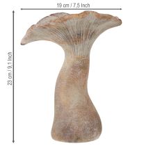 Artikel Dekorativ efterårsdekoration i støbt sten med svampe, gråvasket 19×15 cm H23 cm
