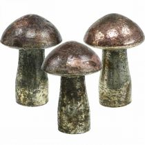 Deco svampe glas pink borddekoration efterår Ø6,5cm H10cm 3stk