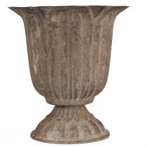 Artikel Vintage dekorativ bægerplante, antikt look, gråbrun, Ø15 cm, H16 cm, til rustik borddekoration og stilfulde boligtilbehør