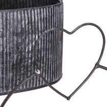 Artikel Dekorativ skål oval metal med hjerte sort 20/16 cm sæt af 2