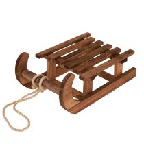 Artikel Dekorativ kanebrun vinterdekoration af træ 30x18x12cm