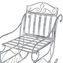 Artikel Dekorativ slæde hvidvasket slædemetal 47×21×32,5cm