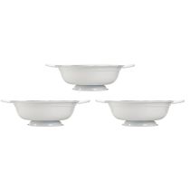 Artikel Dekorativ Skål Metal i Hvid Sort Vintage Ø20,5cm 3 stk