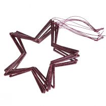 Artikel Dekorativ stjernebær juledekoration hængende glimmer Ø18cm 8 dele sæt