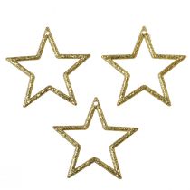 Artikel Dekorativ stjerne guld glitter bordpynt jul 4,5cm 120 stk