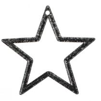 Artikel Dekorativ stjerne sort glitter bordpynt jul 4,5cm 120 stk