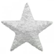Julepynt stjerne Julepynt stjerne hvid uld H30cm