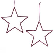Artikel Dekorative stjerner Juletræspynt Berry Glitter Ø12cm 12 stk