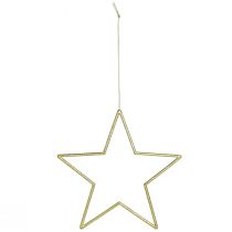 Artikel Guldglimmerstjernedekorationer, 18 cm, julepynt, guldstjerner, 8 stk.