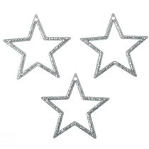Artikel Dekorative stjerner sølvglimmer julestjerner 4,5cm 120 stk