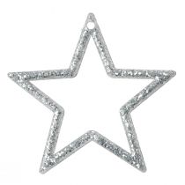 Artikel Dekorative stjerner sølvglimmer julestjerner 4,5cm 120 stk