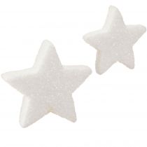 Artikel Pyntestjerner hvid glitter drys dekoration Jul 4/5cm 36 stk
