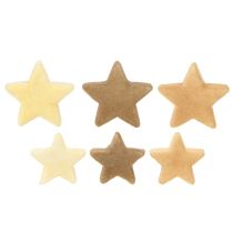 Artikel Dekorative stjerner flocket sprededekoration gulbrun Ø4/5cm 40 stk