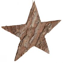 Artikel Dekorative stjerner til ophæng lavet af fyrrebark fyrrestjerner 20cm 3 stk