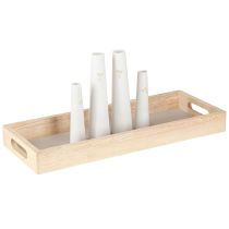 Artikel Dekorativ Bakke Træ Minivaser Keramik Hvidguld 35x14cm