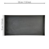 Artikel Dekorativ bakke metalbakke sort gråvasket 30×15 cm