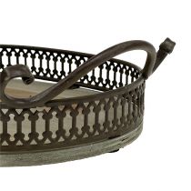 Artikel Dekorativ bakke oval 23cm x 17,5cm x 7,5cm brun