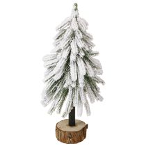 Artikel Dekorativt juletræ dækket af sne på en træbase Ø15 cm H30 cm