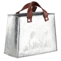 Artikel Pyntepose sølv hvid brun metal plantepotte L22cm 2stk