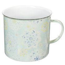 Artikel Dekorativt krus, urtepotte, mandala, emaljeret, Ø13 cm H12 cm
