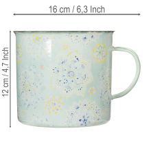Artikel Dekorativt krus, urtepotte, mandala, emaljeret, Ø13 cm H12 cm