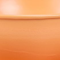 Artikel Dekorativ kop Ø16cm H9cm med metalplade, orange, 2 stk.