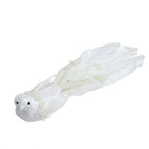 Dekorativ due hvid på klemmen 24cm