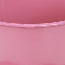 Artikel Dekorativ tekop metalkop med tallerken pink Ø12 H10cm 8 stk
