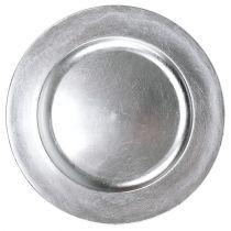 Dekorativ plade sølv Ø28cm