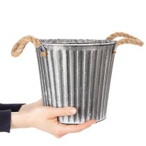 Artikel Dekorativ potte til plantning, metalpotte med håndtag, metaldekoration shabby chic Ø21,5 cm