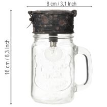 Artikel Dekorativt drikkeglas med LED-lampe Ø8cm H16cm