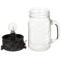 Artikel Dekorativt drikkeglas med LED-lampe Ø8cm H16cm