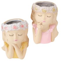 Artikel Dekorativ vase keramisk plantekasse pige Ø7,5cm H16cm 2stk