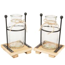 Artikel Dekorative vaser flaske vase glas på fod 12×12×20cm 4stk