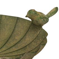 Artikel Dekorativ Fuglebadeskål Metal Antik Grøn Ø16,5cm H34,5cm