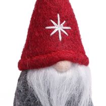 Artikel Dekorativ nisse juletræspynt filt rød grå 5×9cm 6 stk