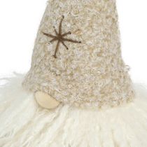 Artikel Dekorativ nissehue lavet af filt borddekoration brun beige H28cm 2 stk