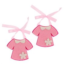 Artikel Fødselsdekoration filtkjole pink 7cm 20 stk