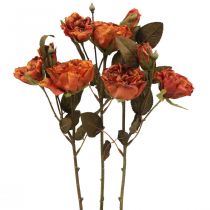 Deco rose buket kunstige blomster rose buket orange 45cm 3stk