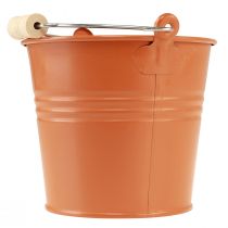 Artikel Dekorativ spand metal plantekasse orange brun Ø16cm H14,5cm 1,6L