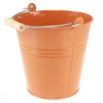 Artikel Dekorativ spand metal plantekasse orange brun Ø22cm H21,5cm 6L