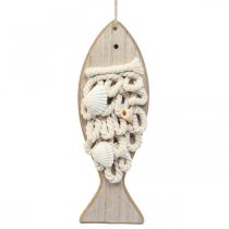 Deco fiskevedhæng træfisk maritim dekoration træ 6,5×19,5cm