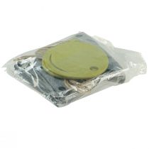 Artikel Dekorativ fødselsdagsvimpel kædeguirlande lavet af filt grågrøn 300cm