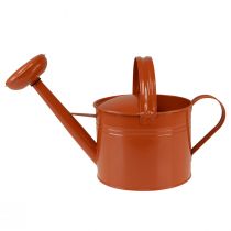 Artikel Dekorativ vandkande metal plantekasse orange brun H26cm 5L