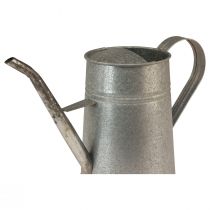 Artikel Galvaniseret dekorativ vandkande, metal, grå, vintage look, 1,7L, H23cm, til stilfuld blomsterdekoration og plantekasser