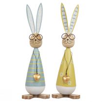 Artikel Dekorativ kanin med glas påskedekoration træ metal påskehare 29cm 2 stk