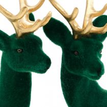Artikel Deco hjortegrøn og guld juledekoration hjortefigurer 20cm 2stk