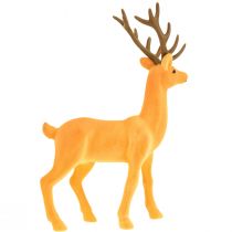 Artikel Dekorativ hjort rensdyr gulbrun dekorativ figur flokket 37 cm