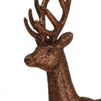 Deco hjorte rensdyr kobber dekorationsfigur glitter H37cm