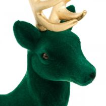 Artikel Deco hjort stående grøn guld juledekoration figur 40cm